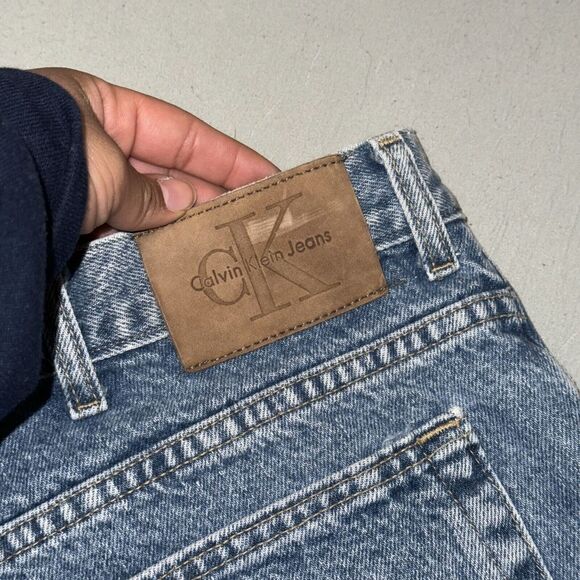 Calvin Klein Jeans Shorts 38 Men's Blue Denim 100% Cotton 5-Pockets Mid-Rise - Picture 4 of 9